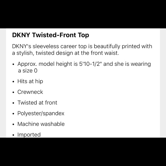 DKNY Twisted Front Top - Picture 7 of 7
